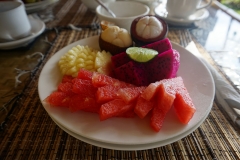 Fruit plate for breakfast at Alam Mimpi, Bali